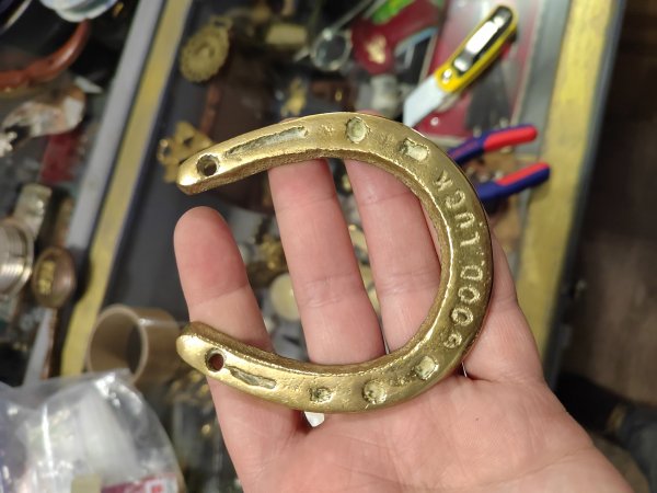 Большая Латунная Подкова на Двери на Удачу