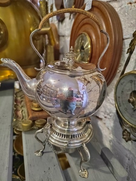 Старинная Большая Бульотка Чайник Посеребренный
