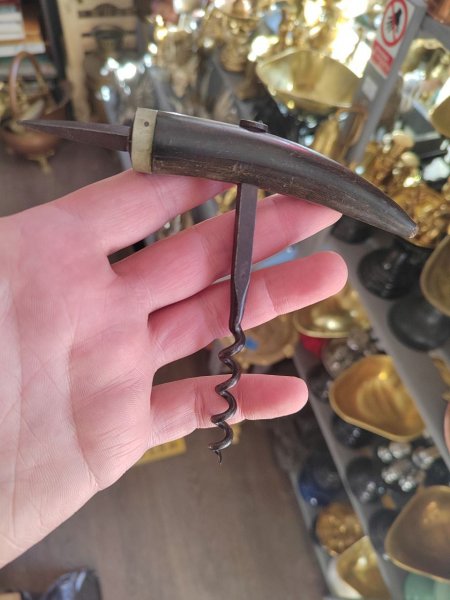 Редкий Старинный Кованый Штопор с Троакаром