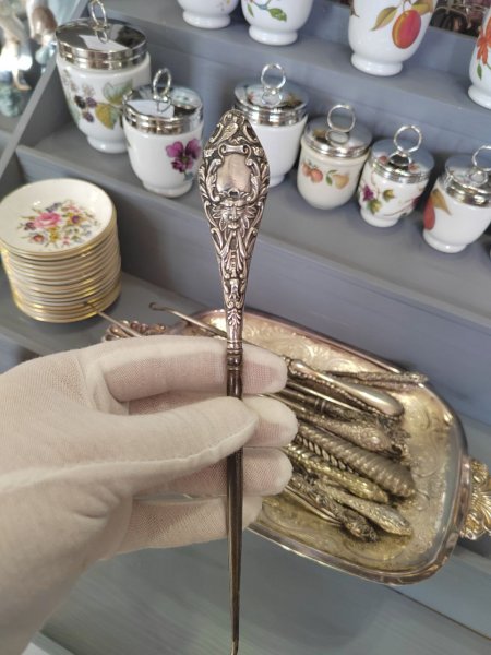 Шикарный Старинный Крючок Стерлинговое Серебро