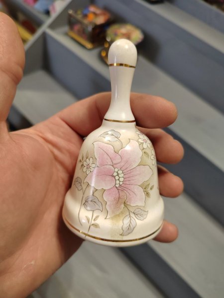 Винтажный Фарфоровый Колокольчик Цветы Англия