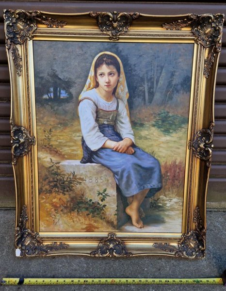 Антикварная Картина Холст Масло в раме