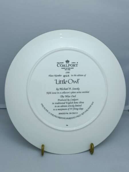 Винтажная настенная декоративная тарелка. Сова. Coalport. Англия 1990 год