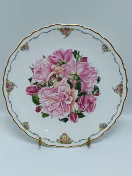 Декоративная настенная тарелка "Albertine rose". Фарфор. Позолота. Royal Albert, Англия 1990 год