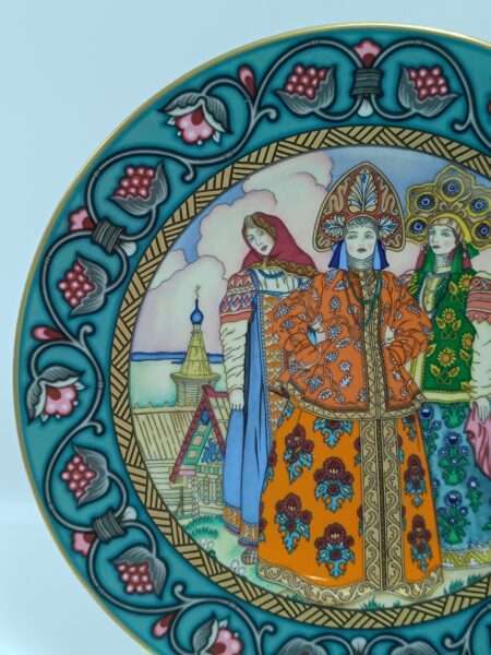 Декоративная коллекционная тарелка "Русские Сказки: Василиса Прекрасная". Фарфор, деколь, золочение. Heinrich, Германия