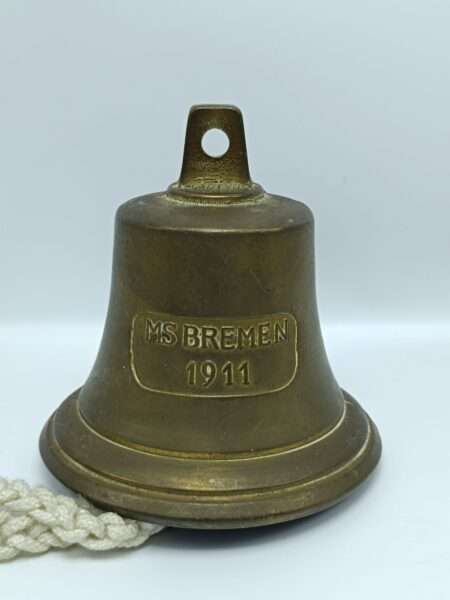 Антикварный Колокольчик корабельный Рында MS BREMEN 1911. Латунь.