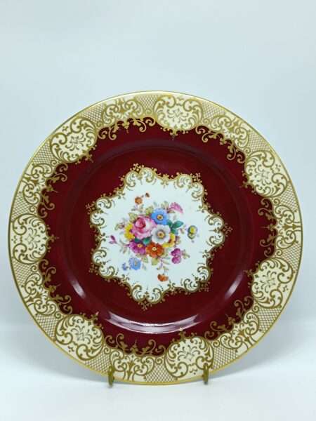 Роскошная декоративная тарелка "Цвет". Фарфор. Золочение. Англия. Crown Staffordshire Porcelain