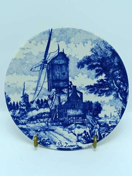 Винтажная декоративная тарелка Лето, De Zomer, Delft. Голландия. Керамика