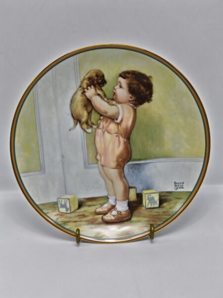 Винтажная декоративная тарелка "Мой". Серия "Лучшие друзья детей". Hamilton Collection, США, 1986 год