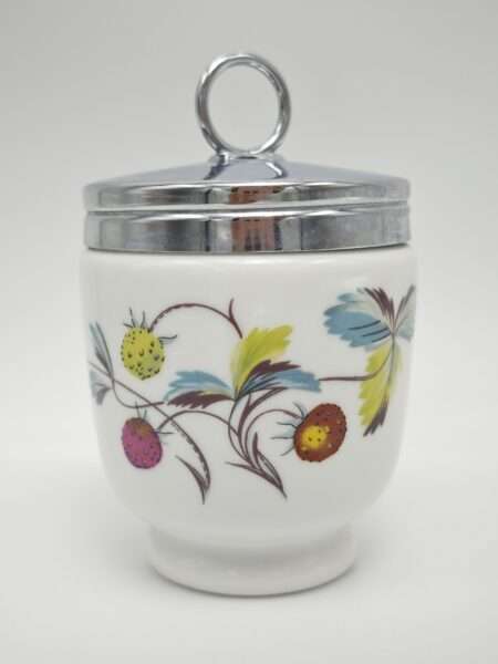 Винтажный коллекционный кодлер на 2 яйца "Земляника", Royal Worcester Англия. Фарфор.