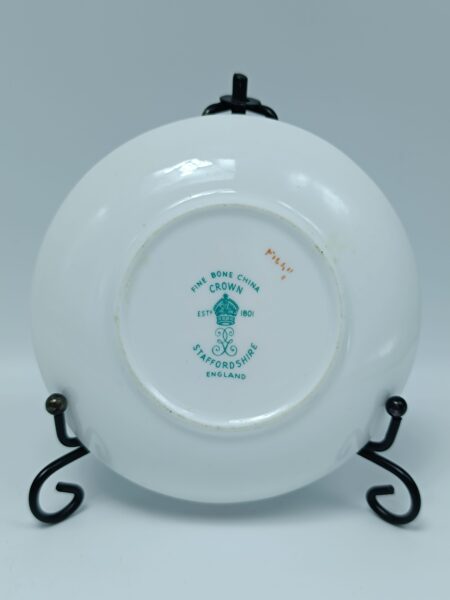 Винтажное блюдце "Птицы" Crown Staffordshire, Англия. Фарфор. Позолота