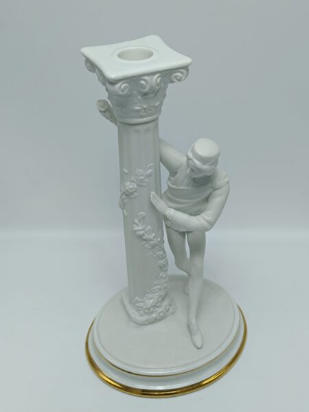 Подсвечник "Ромео". Бисквитный Фарфор. Позолота. Franklin Mint, США, 1986 год