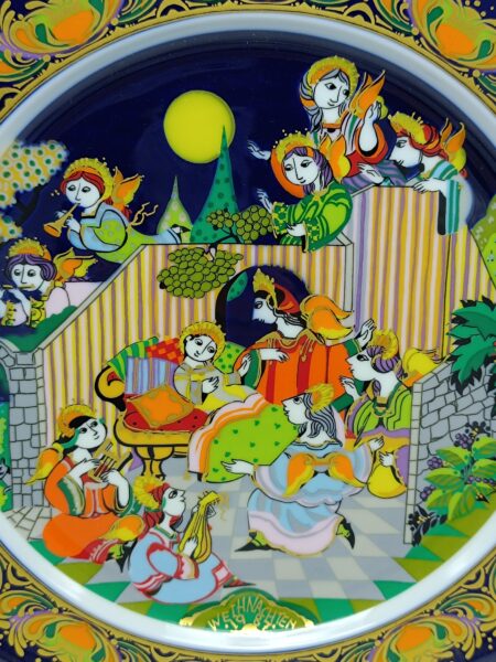 Коллекционная настенная тарелка "Рoждествeнcкиe пecни" Weihnachten. Rosenthal Германия 1987 год