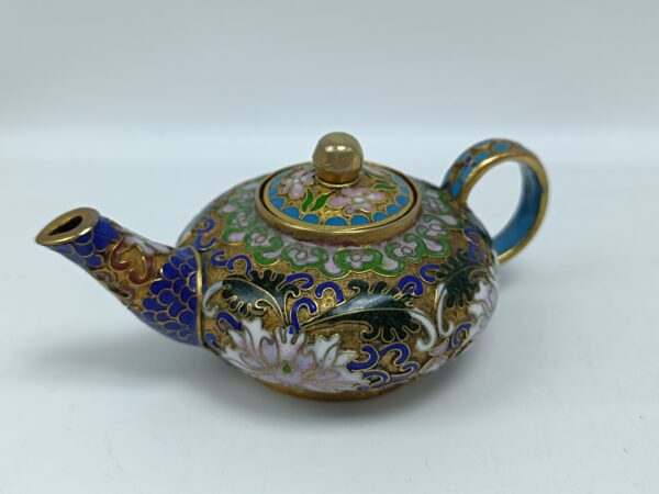 Винтажный миниатюрный чайник, эмаль клуазоне,1950-1980 гг.