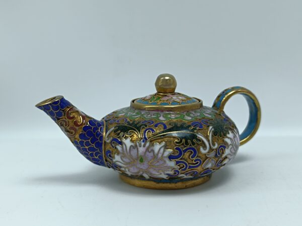 Винтажный миниатюрный чайник, эмаль клуазоне,1950-1980 гг.