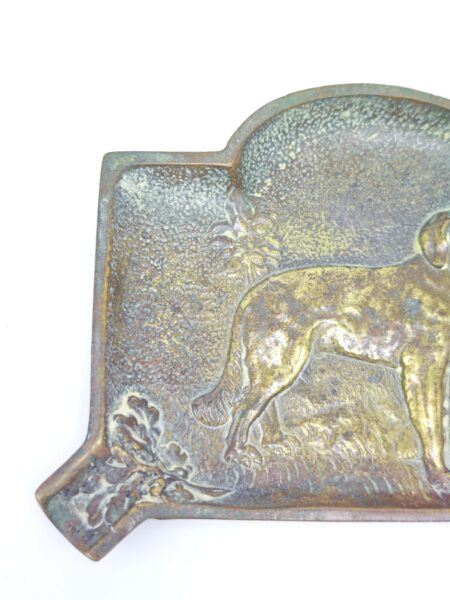 Пепельница "Охотничьи собаки" латунь, Англия 1950 года. 13х9 см