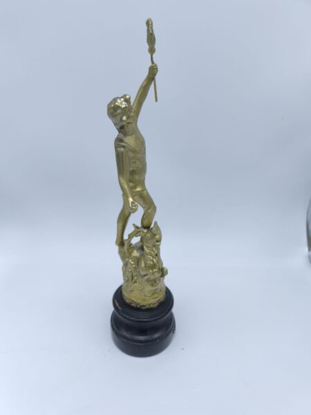 Винтажная облегченная фигурка из шпиатра и дерева "Охотник" уникальный раритет с исторической душой