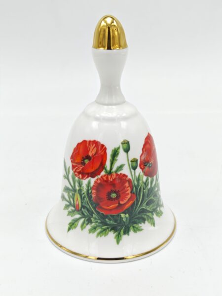 Винтажный коллекционный колокольчик "Маки". Фарфор, позолота. Danbury Mint, Великобритания вторая половина 20 века