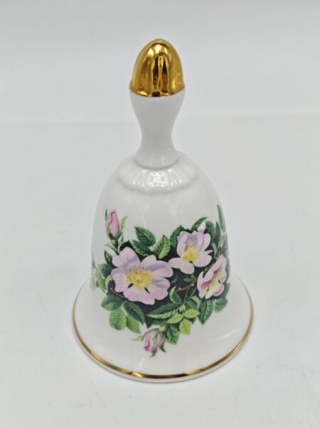 Винтажный коллекционный колокольчик "Шиповник". Фарфор, позолота. Danbury Mint, Великобритания вторая половина 20 века