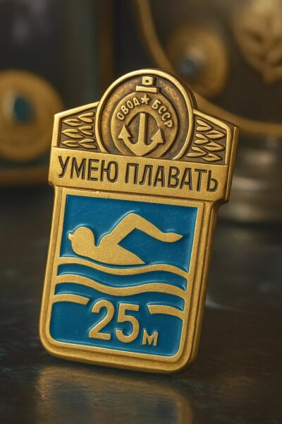 Значок СССР "Умею плавать, дистанция 25 м"