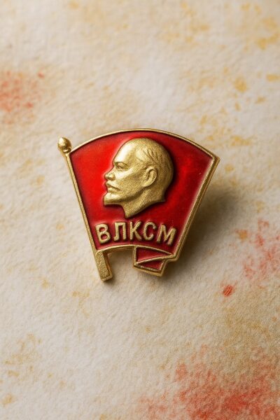 значок ВЛКСМ Ленин тяжёлый на гайке Складской