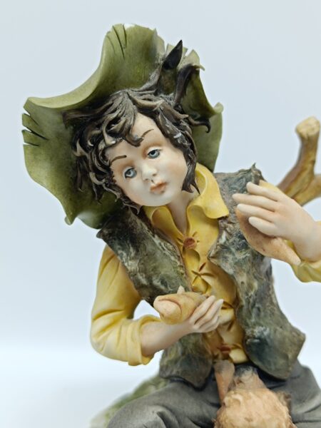 Статуэтка "Мальчик с собачкой". Фарфор. Capodimonte Каподимонте, Италия. Ручная работа