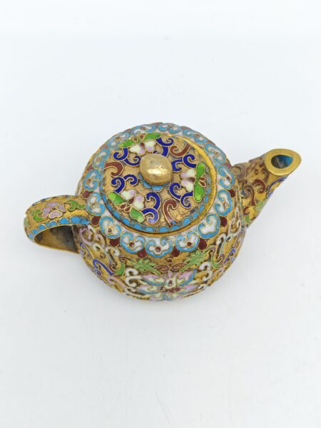 Винтажный миниатюрный чайник, эмаль клуазоне,1950-1980 гг.