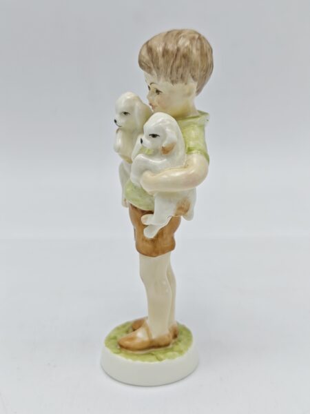 Винтажная Статуэтка "Мальчик с собачками". Фарфор. Royal Worcester, Великобритания, вторая половина 20 века