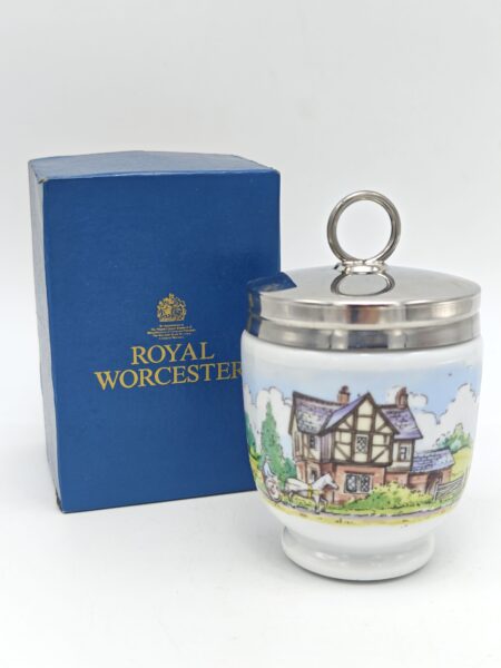 Винтажный коллекционный редкий кодлер на 2 яйца, Royal Worcester Англия. Фарфор. Коробка