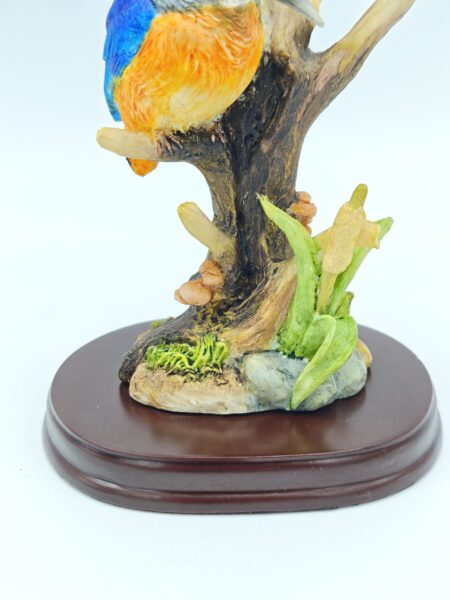 Винтажная Статуэтка "Зимородок". Холодный фарфор. Дерево. Leonardo collection, Англия 1990 года
