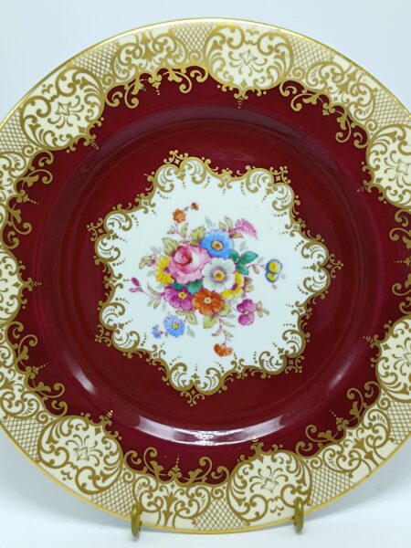 Роскошная декоративная тарелка "Цвет". Фарфор. Золочение. Англия. Crown Staffordshire Porcelain