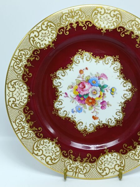Роскошная декоративная тарелка "Цвет". Фарфор. Золочение. Англия. Crown Staffordshire Porcelain