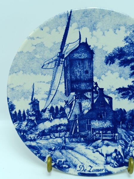 Винтажная декоративная тарелка Лето, De Zomer, Delft. Голландия. Керамика