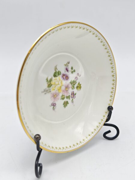 Винтажное блюдце для кодлера. Wedgwood, Англия 1980-е гг. Фарфор. Позолота. 10.3 см
